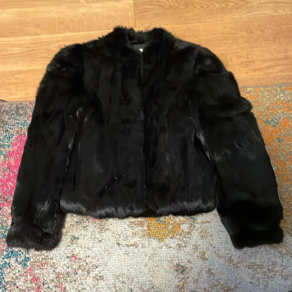 Natural rabbit fur jacket